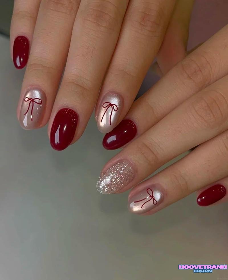 Khám phá ảnh nail đính nơ đẹp sắc nét
