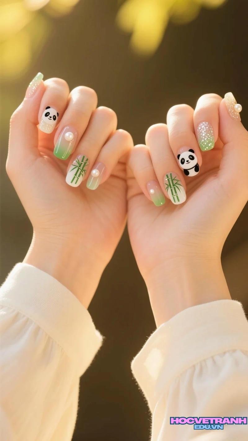 Khám phá ảnh nail gấu trúc thu hút
