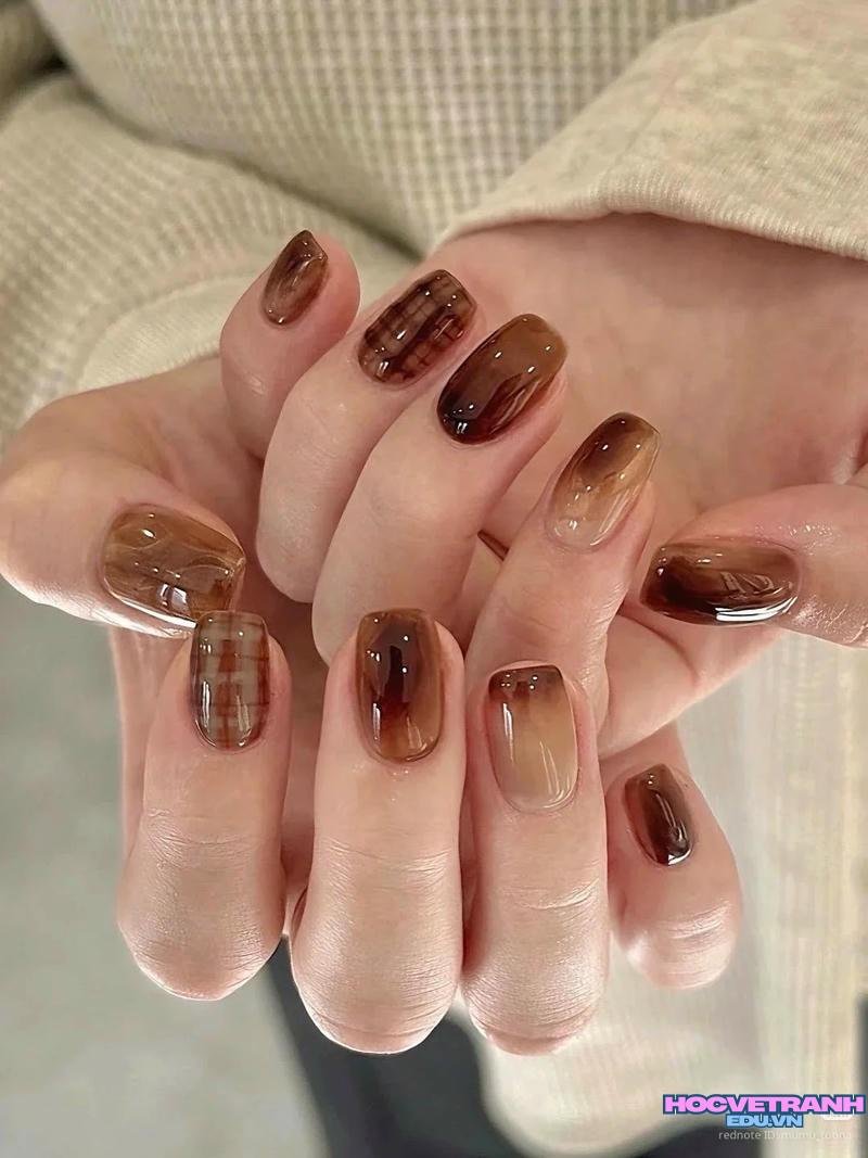 Khám phá ảnh nail màu nâu sắc nét