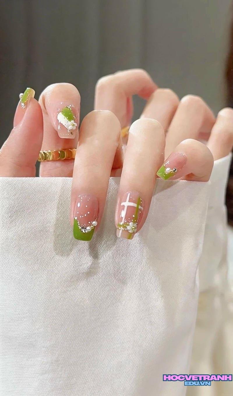 Khám phá ảnh nail màu xanh bơ độc đáo