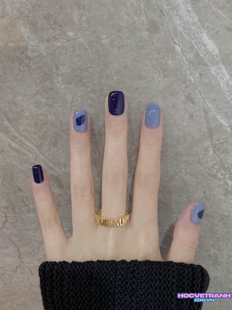 Khám phá ảnh nail màu xanh coban đẹp
