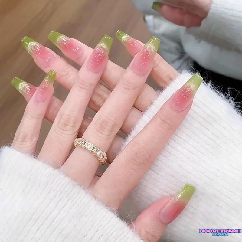 Khám phá ảnh nail màu xanh lá sắc nét