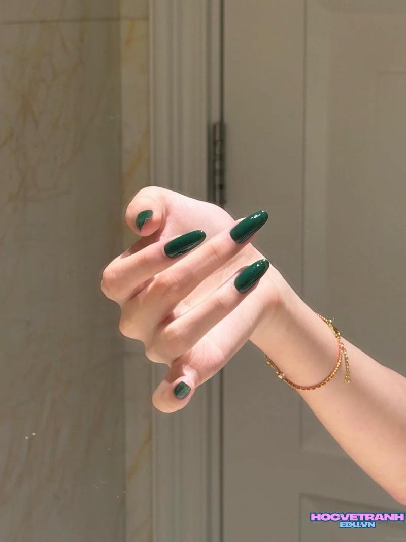 Khám phá ảnh nail màu xanh lá thu hút