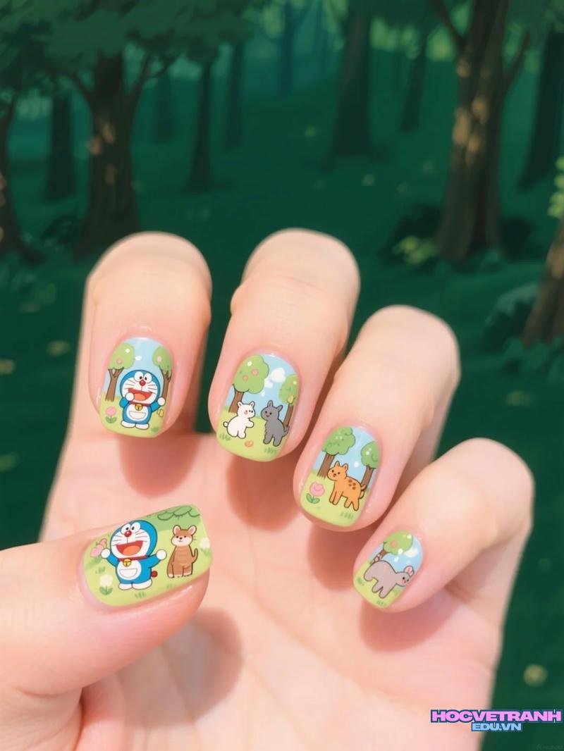 Khám phá ảnh nail vẽ doraemon cuốn hút