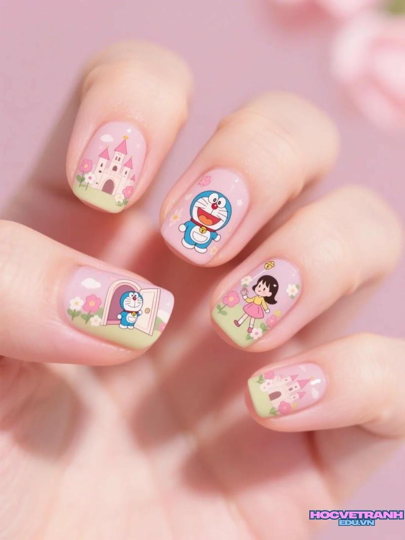 Khám phá ảnh nail vẽ doraemon đẹp nhất