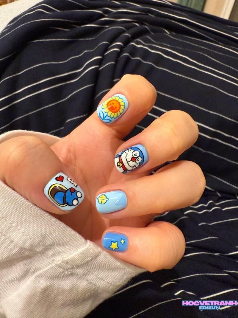 Khám phá ảnh nail vẽ doraemon thu hút