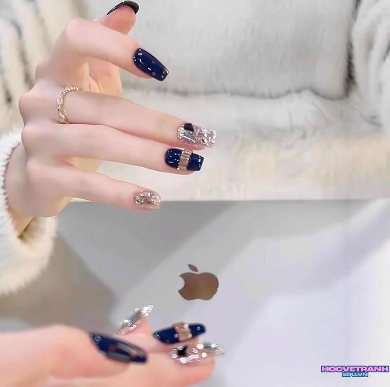 Khám phá ảnh nail xanh dương độc đáo