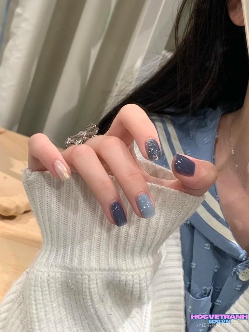 Khám phá ảnh nail xanh dương thu hút