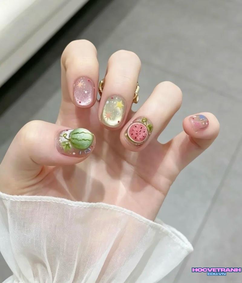 Khám phá kho ảnh nail dưa hấu cực đẹp