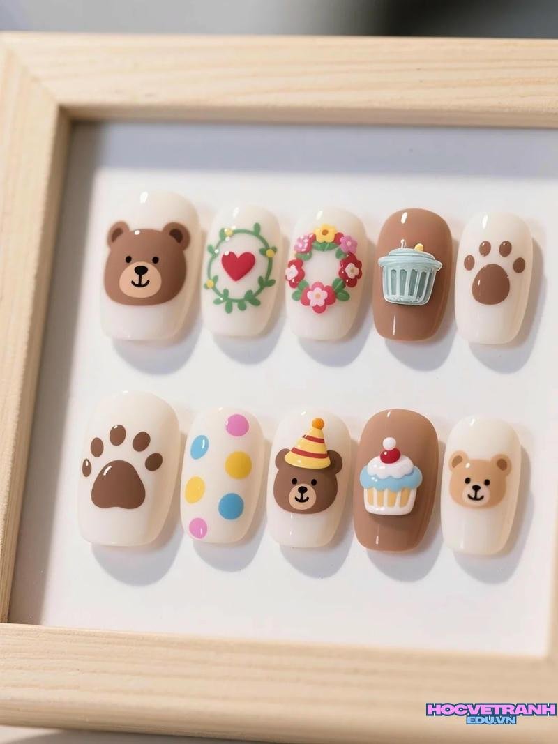 Khám phá kho ảnh nail gấu cực đẹp
