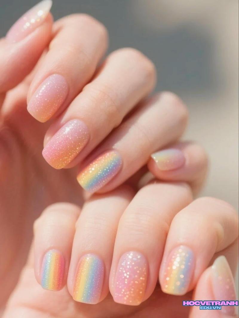 Loạt ảnh nail cầu vồng đẹp