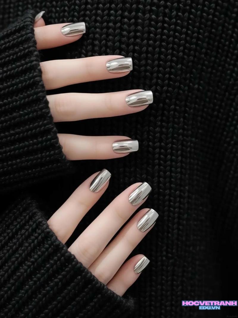 Loạt ảnh nail màu bạc đẹp