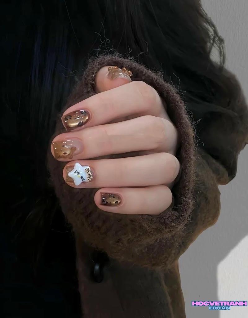 Loạt ảnh nail màu nâu đẹp