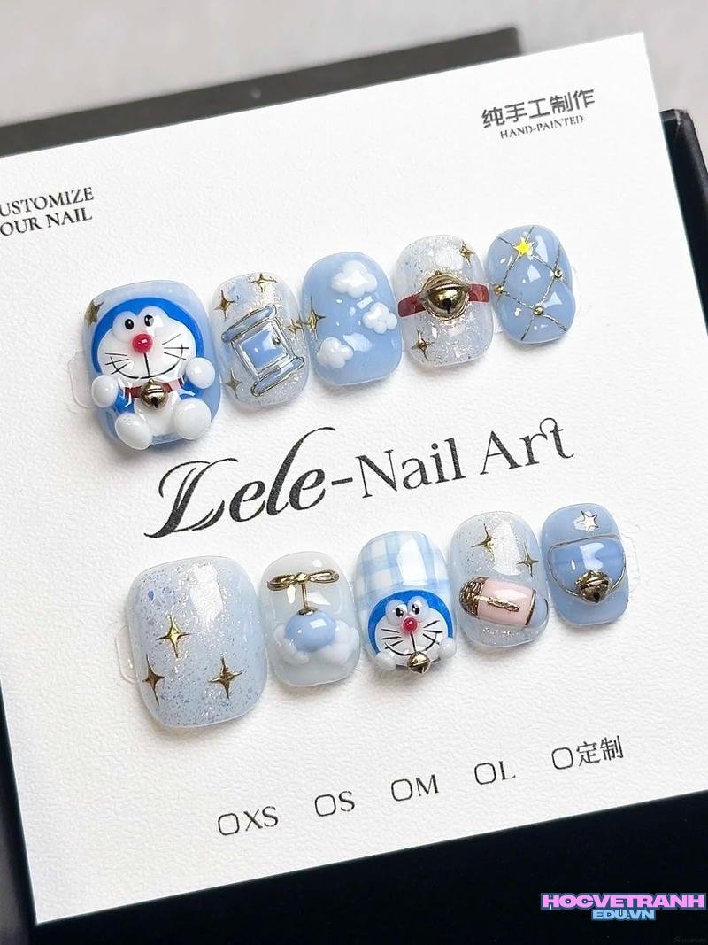 Loạt ảnh nail vẽ doraemon đẹp