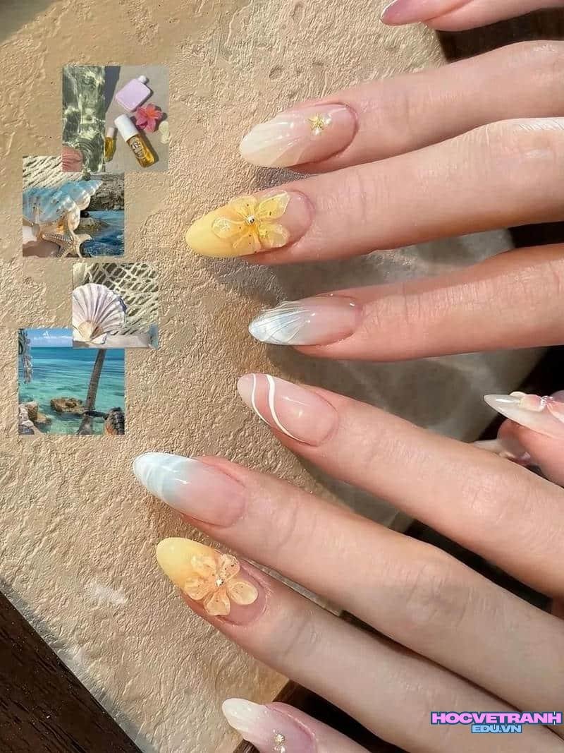 Loạt ảnh nail vẽ hoa đẹp