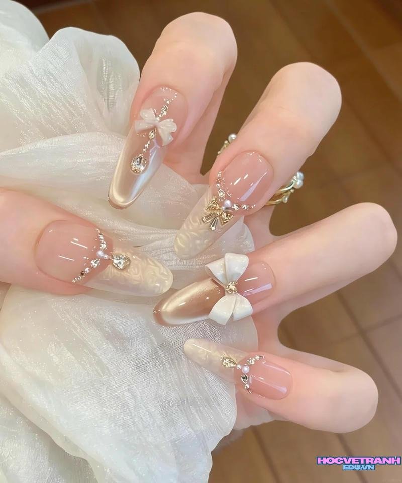 Ngắm ảnh nail cô dâu mới