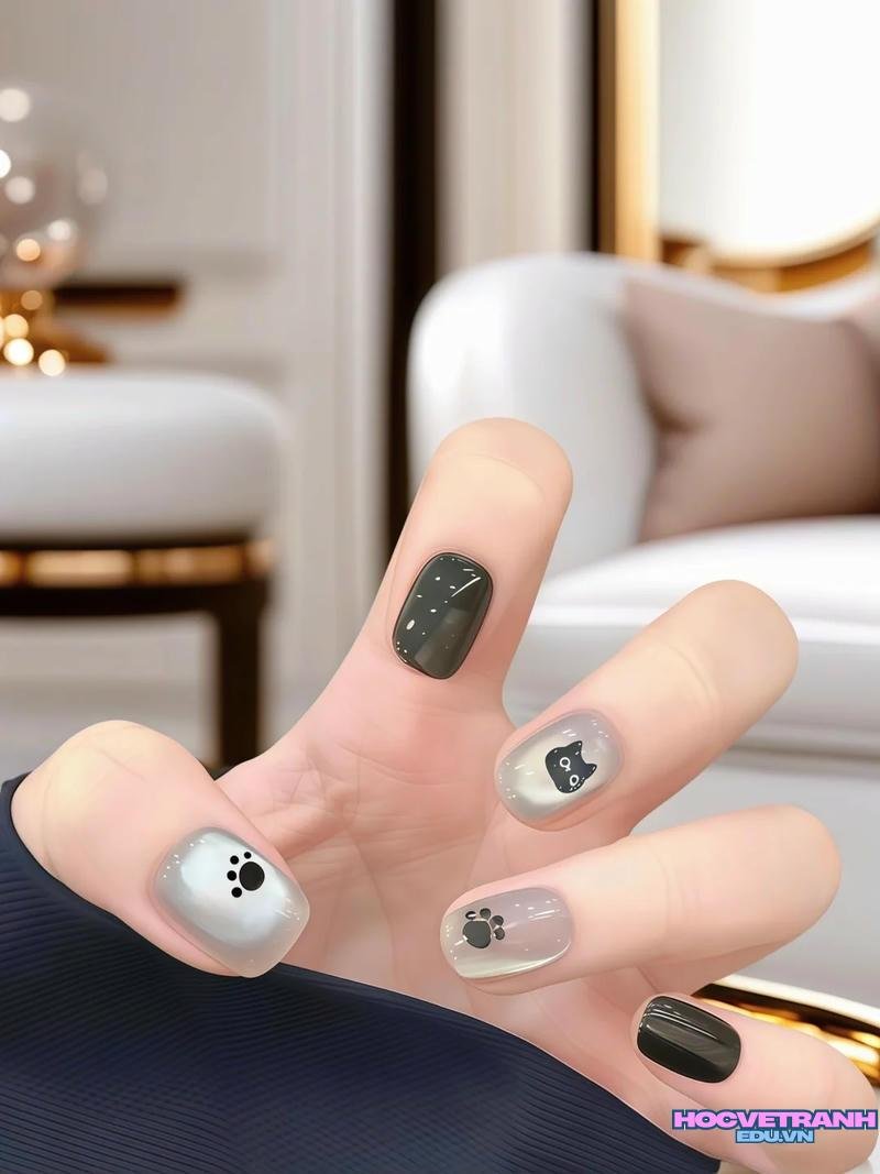 Ngắm ảnh nail con mèo mới