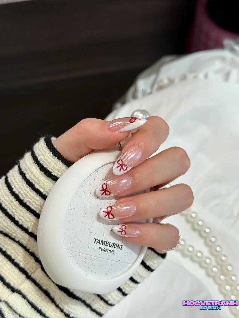 Ngắm ảnh nail đính nơ đẹp mới