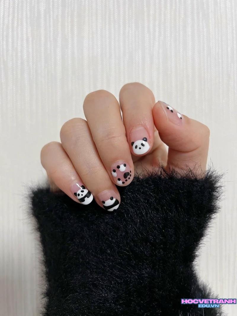 Ngắm ảnh nail gấu trúc mới