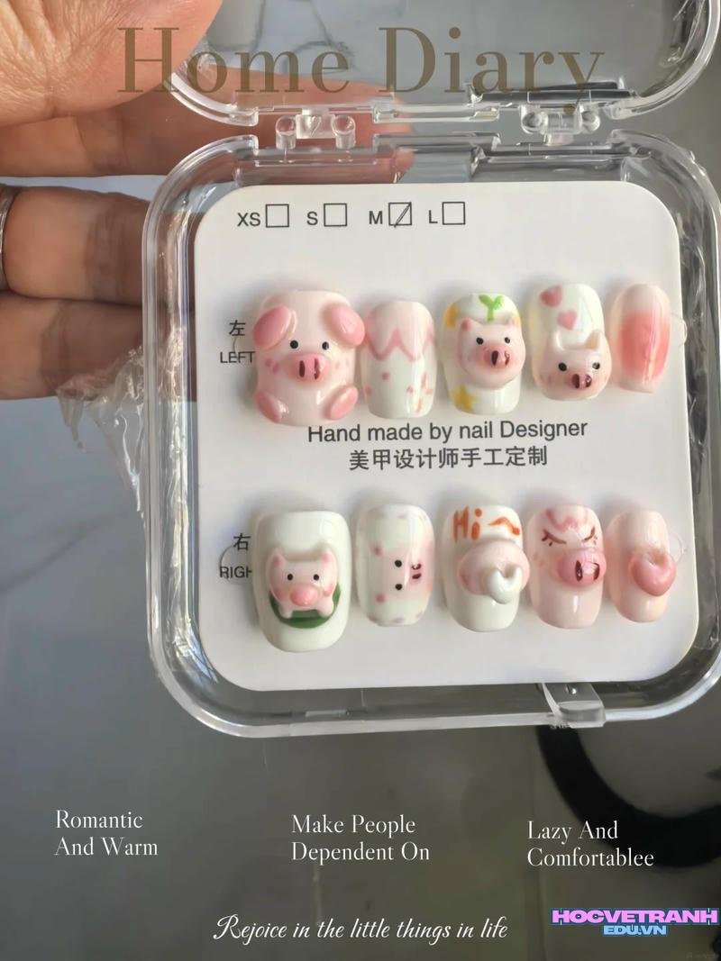 Ngắm ảnh nail hình con heo mới