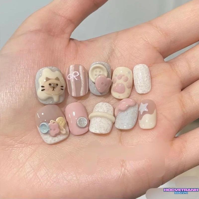 Ngắm ảnh nail hình con vật hot