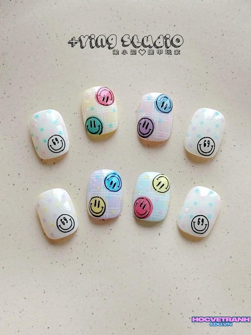 Ngắm ảnh nail mặt cười mới