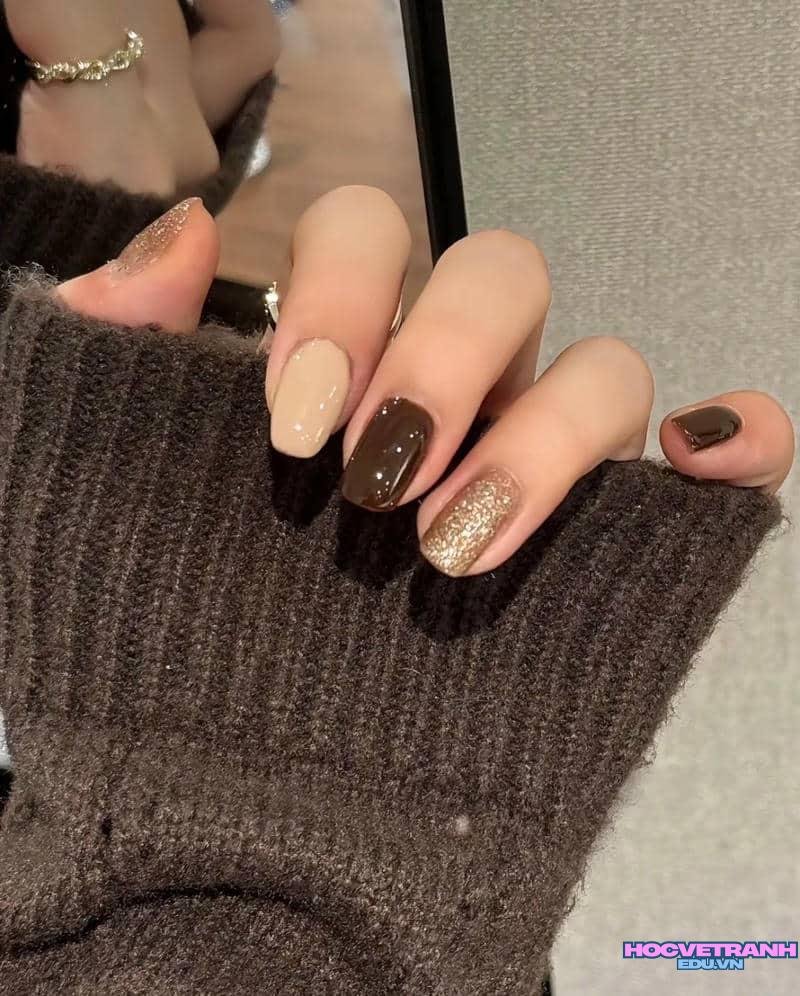 Ngắm ảnh nail màu nâu hot