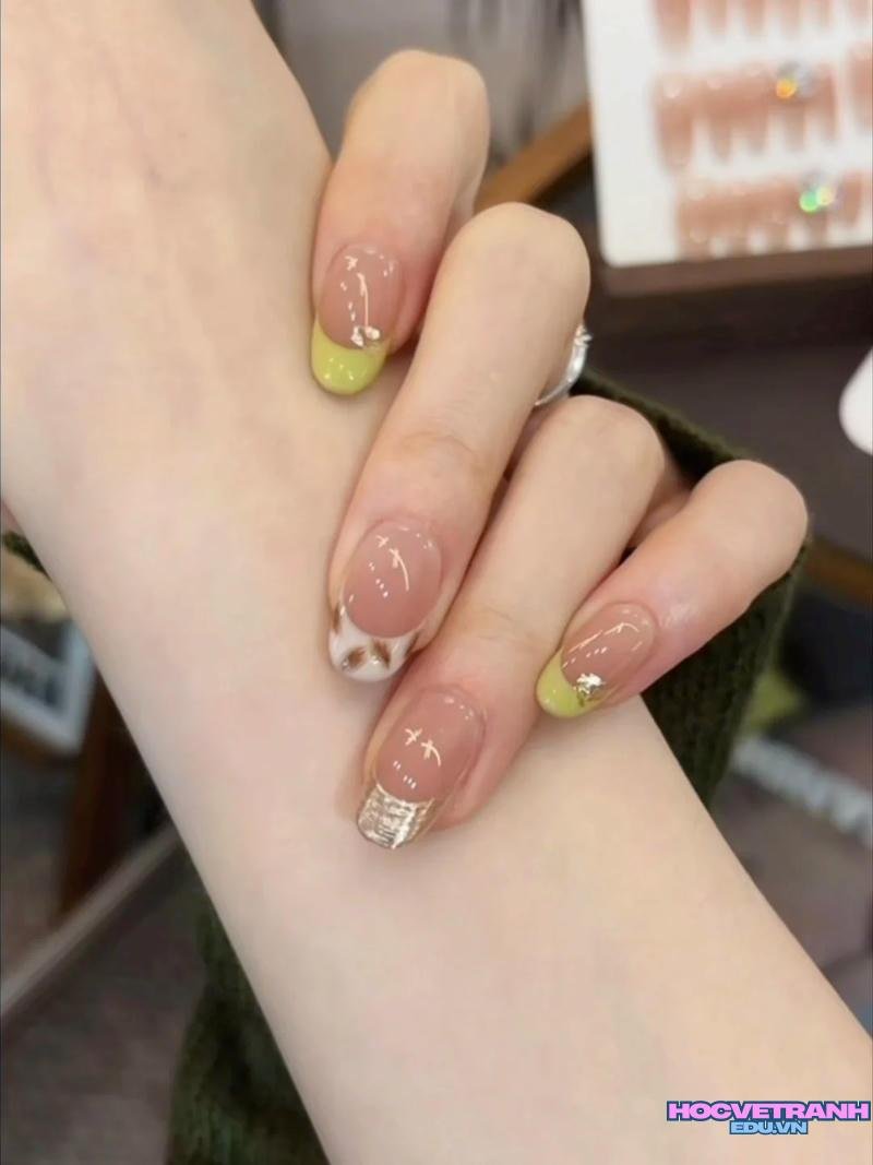 Ngắm ảnh nail màu xanh bơ hot