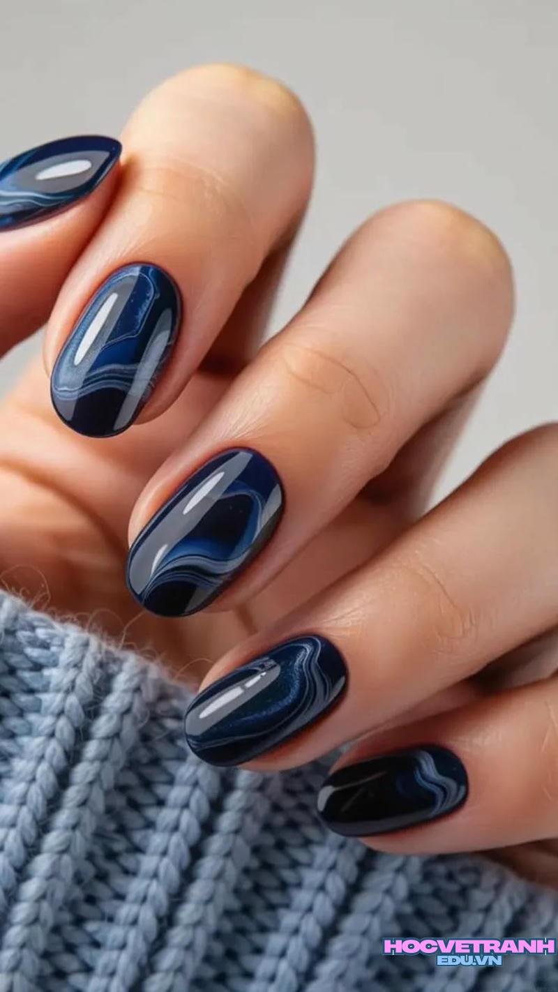 Ngắm ảnh nail màu xanh coban hot