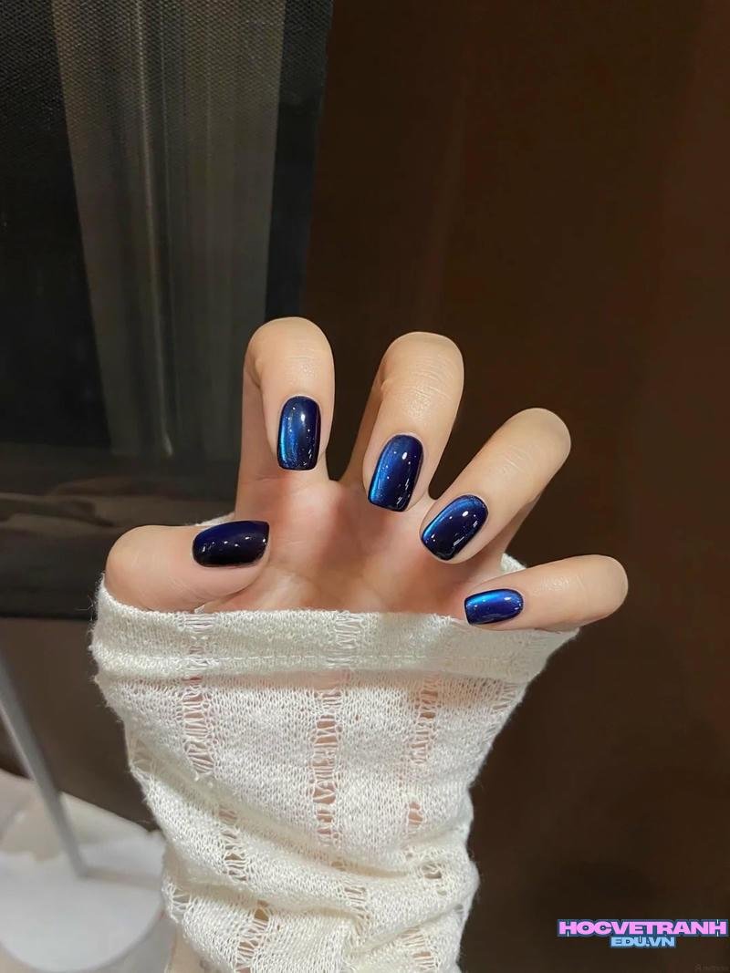Ngắm ảnh nail màu xanh coban mới