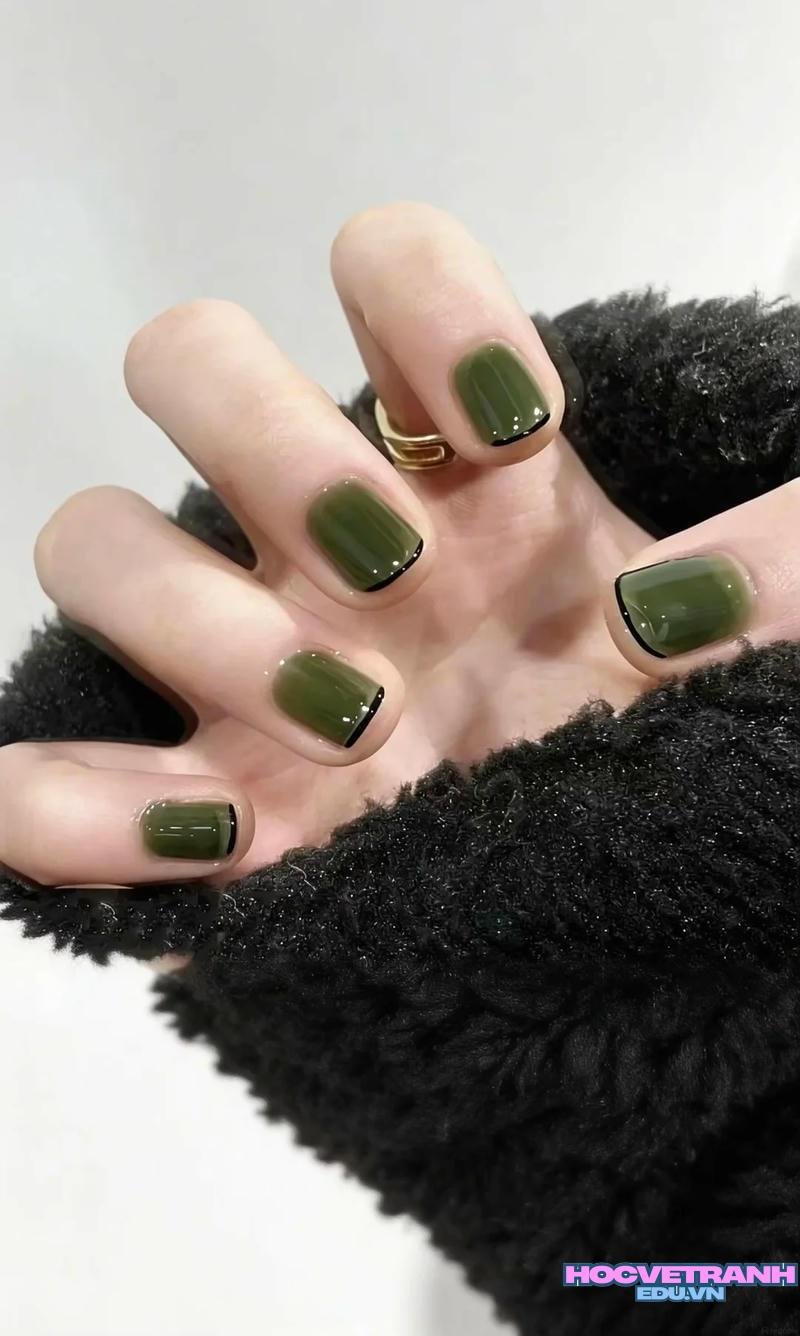 Ngắm ảnh nail màu xanh lá hot