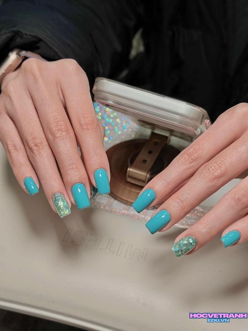 Ngắm ảnh nail màu xanh ngọc hot