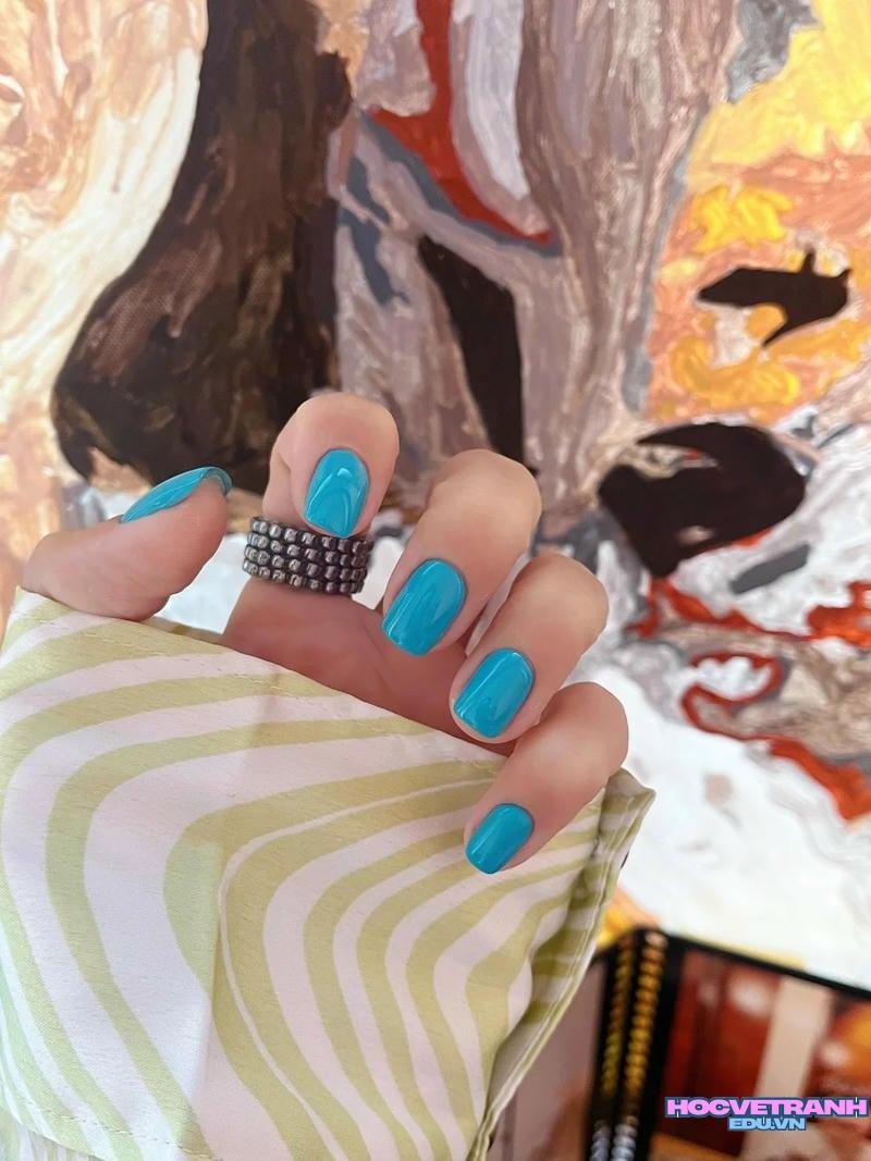 Ngắm ảnh nail màu xanh ngọc mới