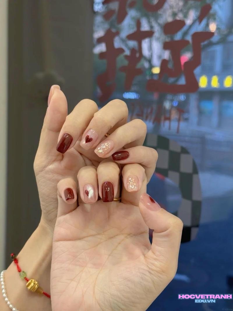 Ngắm ảnh nail trái tim hot