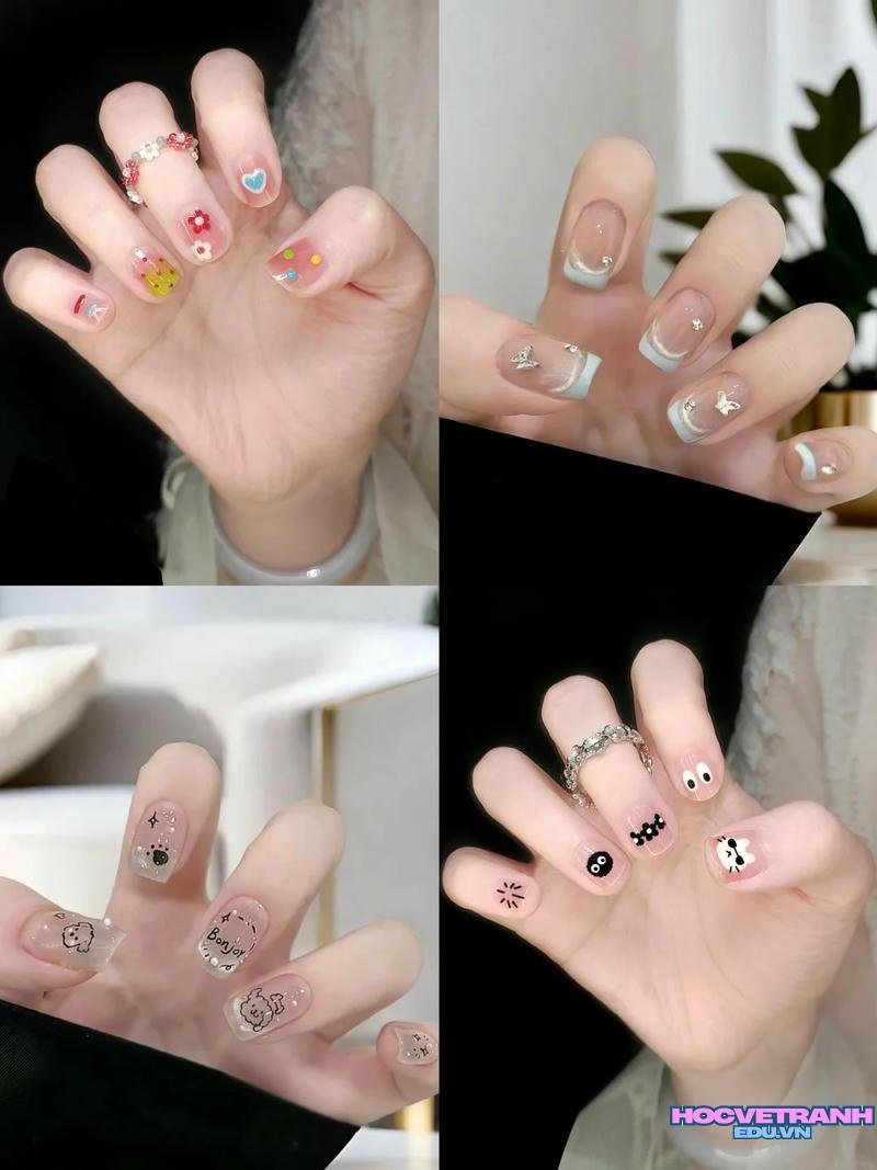 Ngắm ảnh nail vẽ cute hot