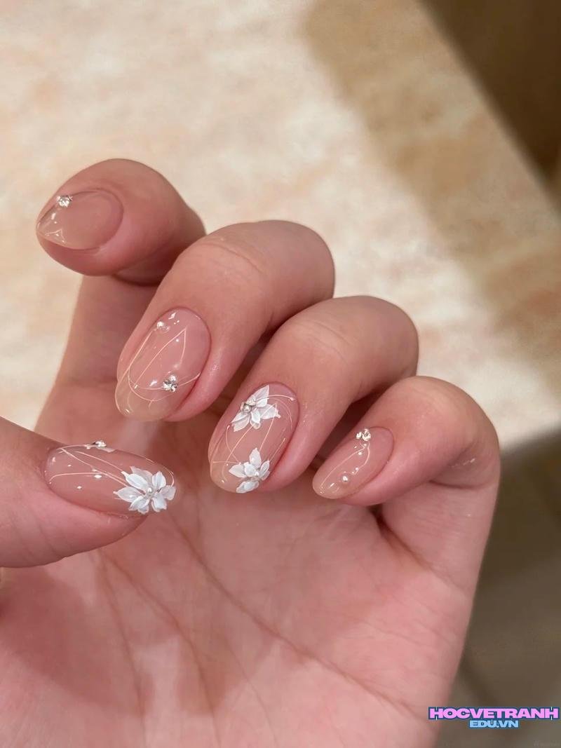 Ngắm ảnh nail vẽ hoa mới
