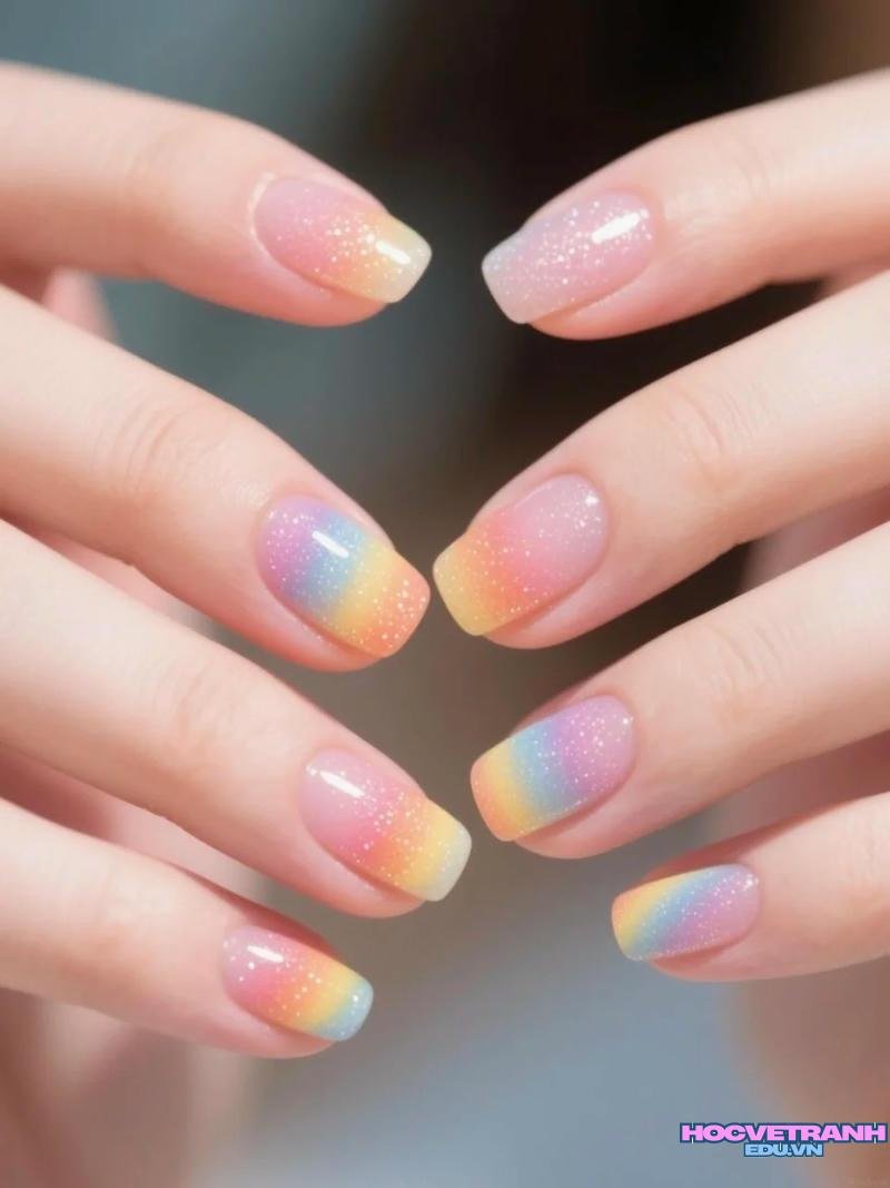 Ngắm bộ ảnh nail cầu vồng cực hot