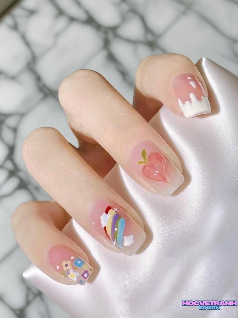 Ngắm bộ ảnh nail cầu vồng mới chất lượng cao