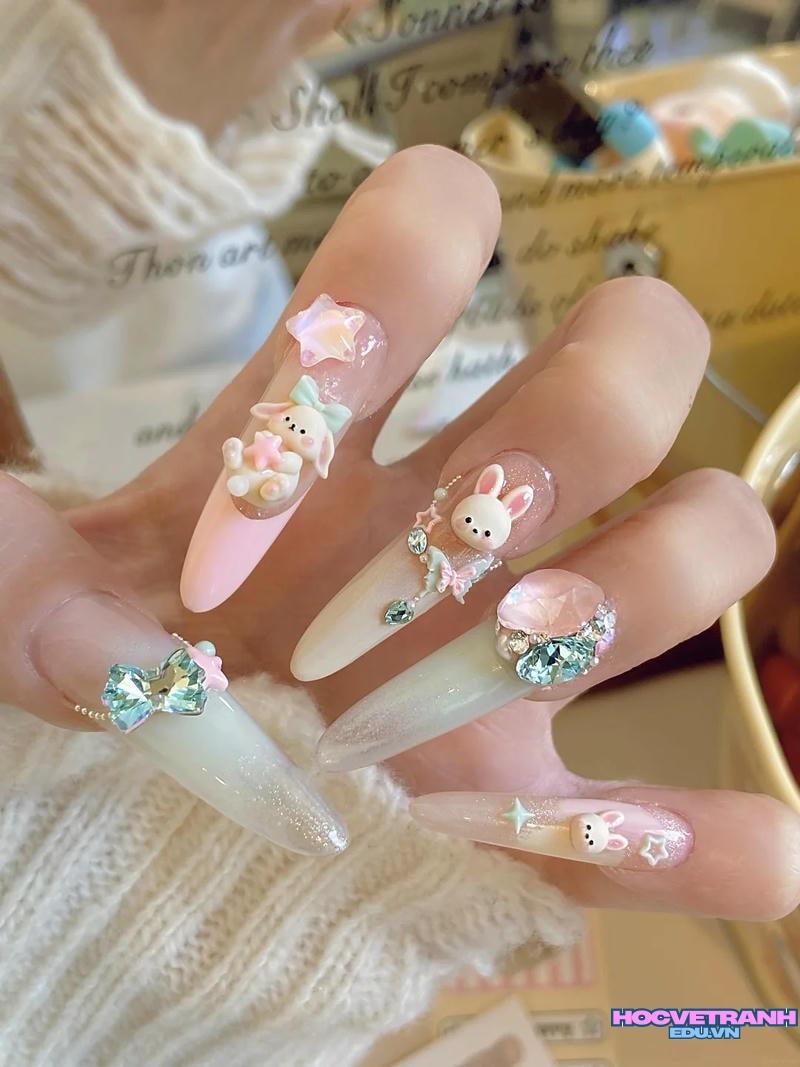 Ngắm bộ ảnh nail con thỏ mới chất lượng cao
