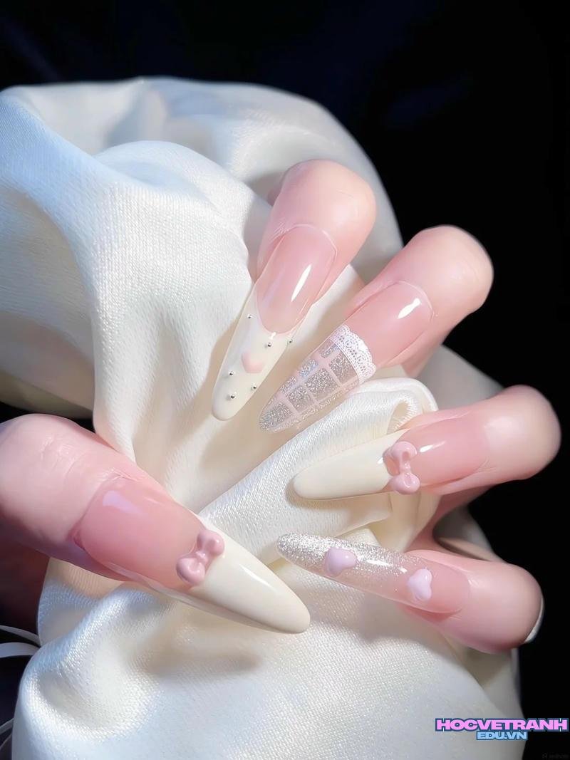 Ngắm bộ ảnh nail đính nơ đẹp mới chất lượng cao