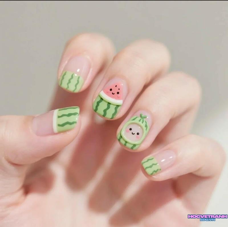 Ngắm bộ ảnh nail dưa hấu mới chất lượng cao