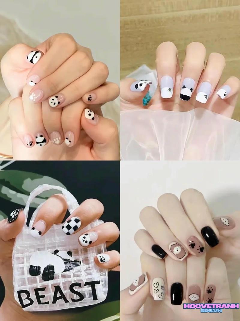 Ngắm bộ ảnh nail gấu trúc cực hot