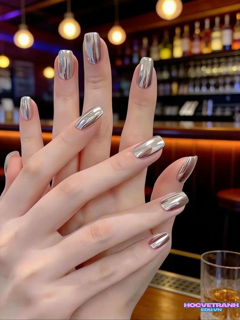 Ngắm bộ ảnh nail màu bạc cực hot
