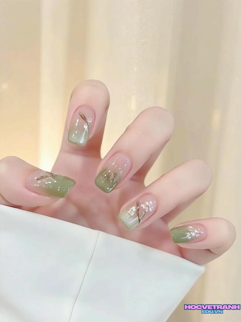 Ngắm bộ ảnh nail màu xanh lá mới chất lượng cao