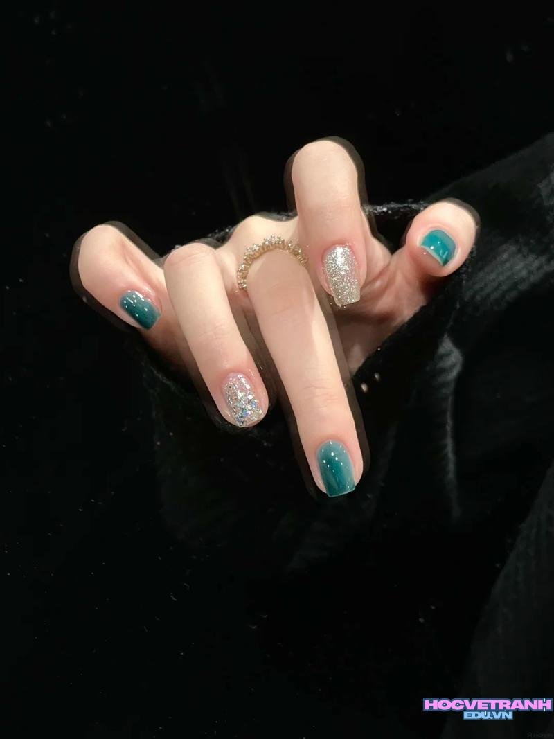 Ngắm bộ ảnh nail màu xanh ngọc mới chất lượng cao