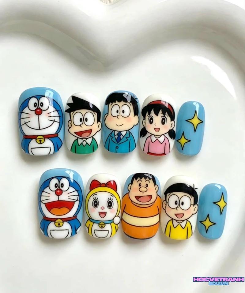 Ngắm bộ ảnh nail vẽ doraemon cực hot