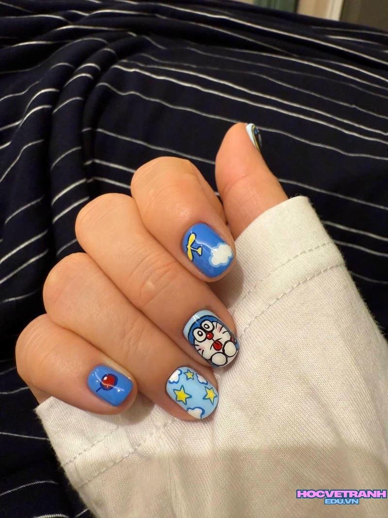 Ngắm bộ ảnh nail vẽ doraemon mới chất lượng cao