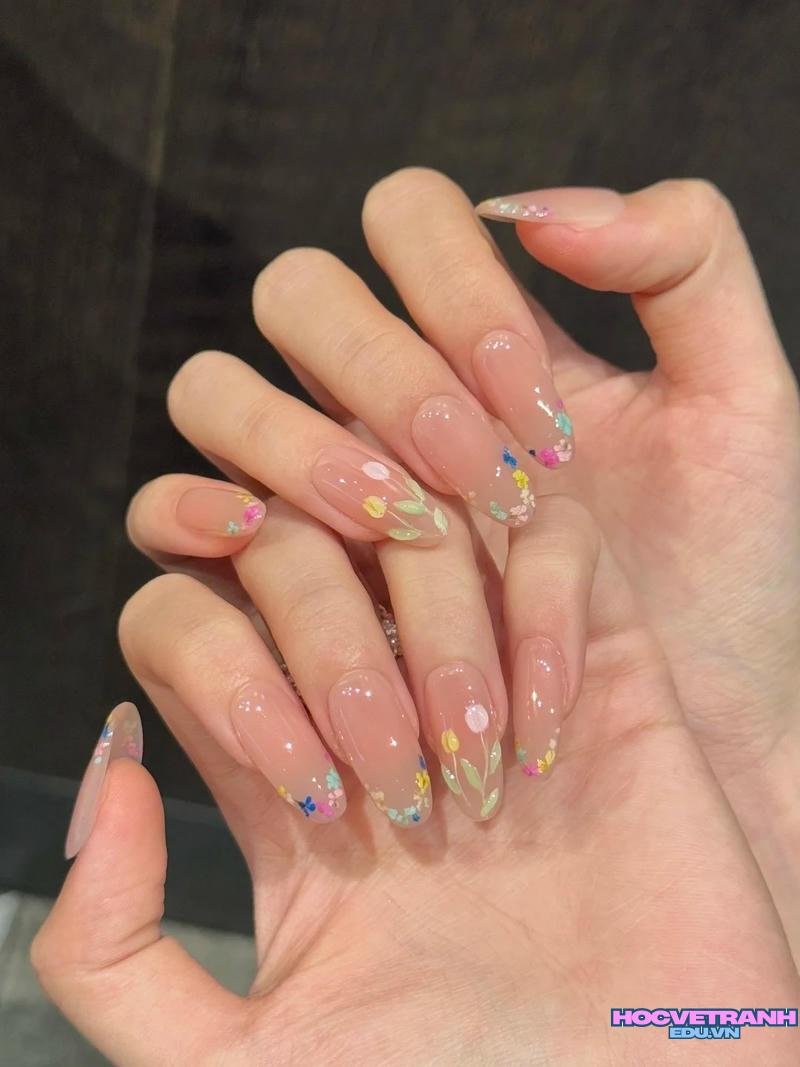 Ngắm bộ ảnh nail vẽ hoa mới chất lượng cao