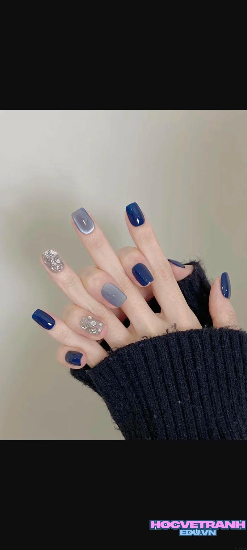 Ngắm bộ ảnh nail xanh dương mới chất lượng cao