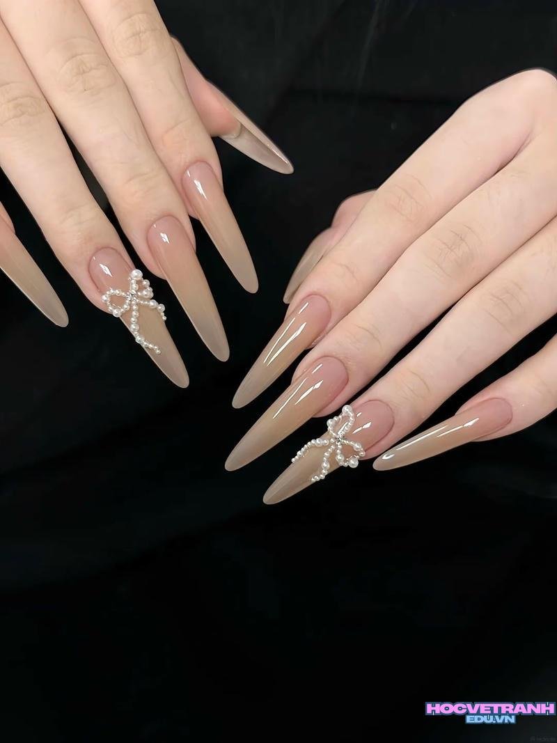 Tải ảnh nail đính nơ đẹp mới nhất